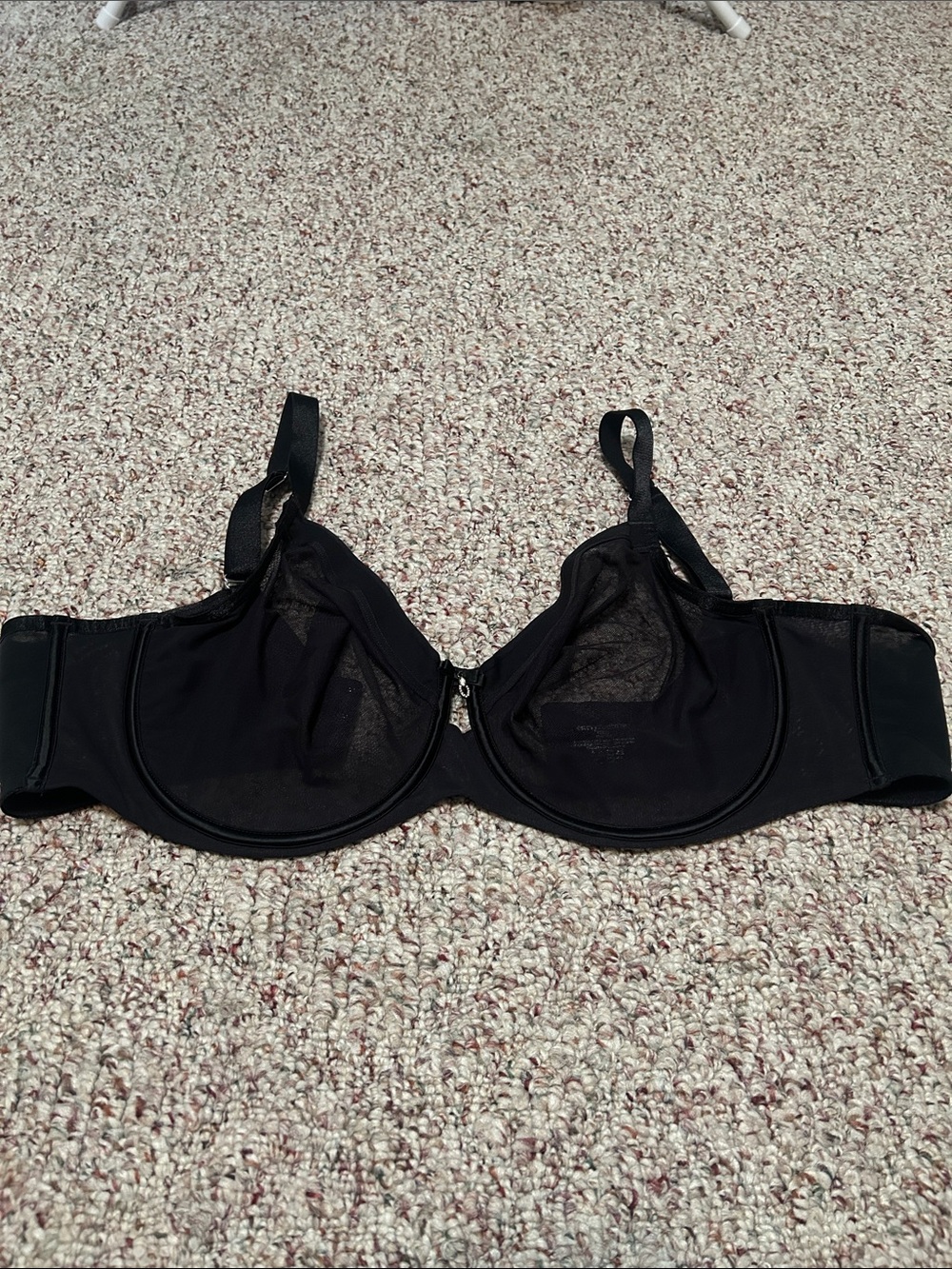 Curvy Couture Black Underwire Sheer Panel Bra - Women Intimates